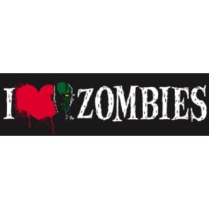 Flexible "I Love (Heart) Zombies" Bumper Magnet Image