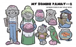 zombie-gift-My-Zombie-Family-Series-2-Family-Car-Stickers-B