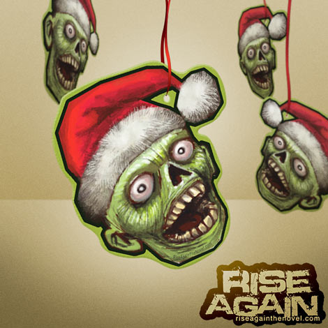 Free downloadable printable zombie Christmas ornament