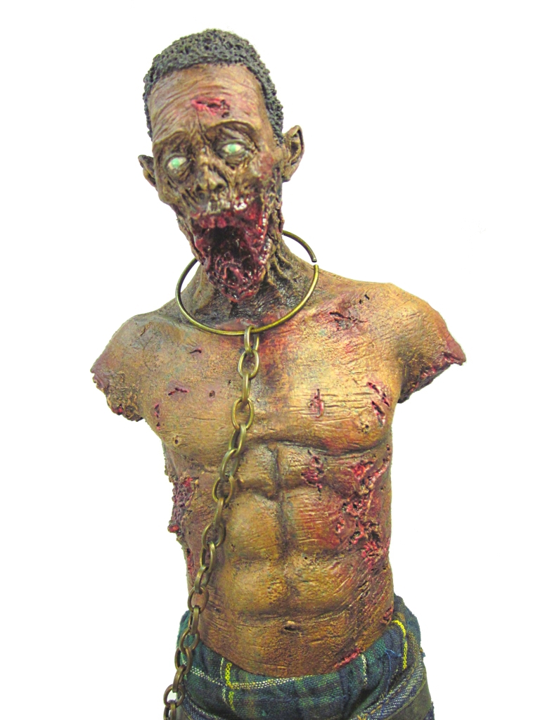 Closeup Green Michonne's Pet Zombie Threezero review
