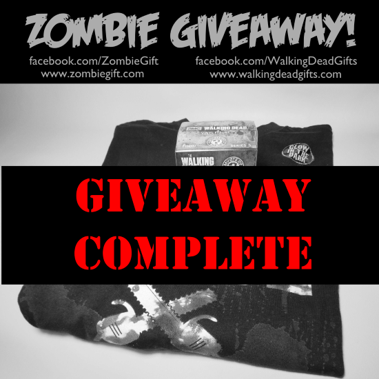 Zombie Giveaway Complete. Congrats to Winners!