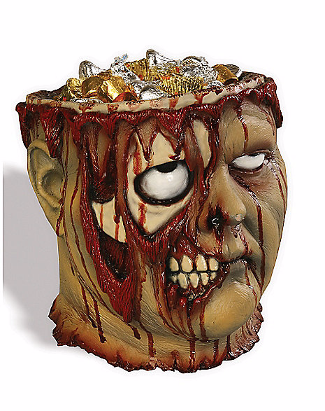 Bleeding Zombie Head Bowl Bucket