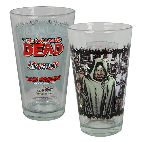 The-Walking-Dead-Michonne-Toon-Tumbler-Pint-Glass-The-Walking-Dead-Pint-Glass-The-Walking-Dead-Collectible-The-Walking-Dead-Gifts-Zombie-Gifts