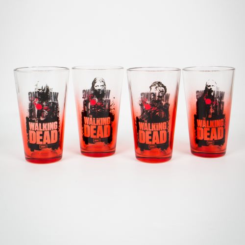 The Walking Dead Zombies Pint Glass Set 4 Pk