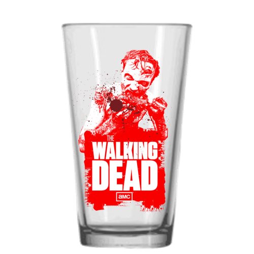 Walking Dead Red Zombie Pint Glass