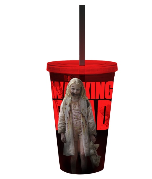 Walking Dead Teddy Bear Zombie Girl Cup Carnival Cup With Lid and Straw