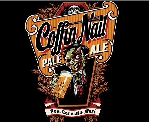 Coffin Nail Pale Ale Zombie Beer T-Shirt