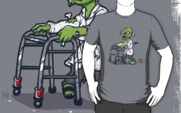 Walker Dead zombie t-shirt elderly old man zombie t-shirt