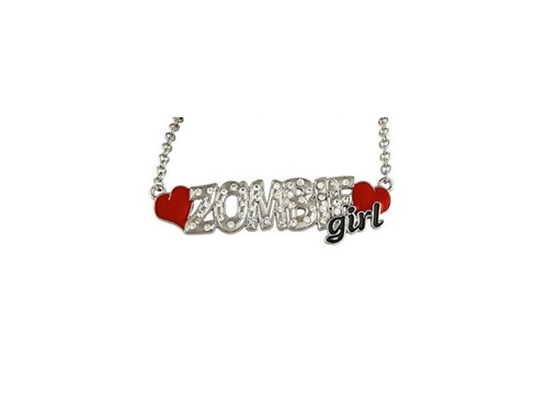 Zombie Girl Bling Necklace Zombie Valentine's Day Gift
