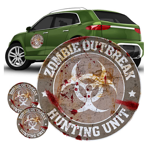 Zombie Outbreak Hunting Unit Car Decals