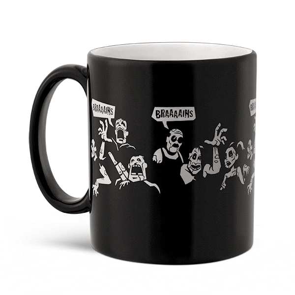Heat Changing Zombies coffee mug - zombies change to robots