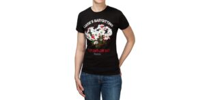 Just look at the flowers . . . and this awesome zombie t-shirt