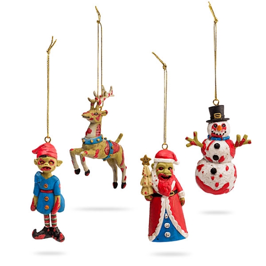 Zombie Christmas Ornament Set