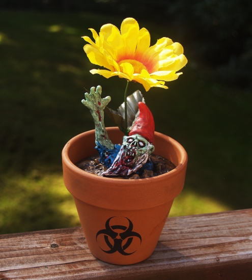 Zombie Garden Gnome Pushing Up Daisies