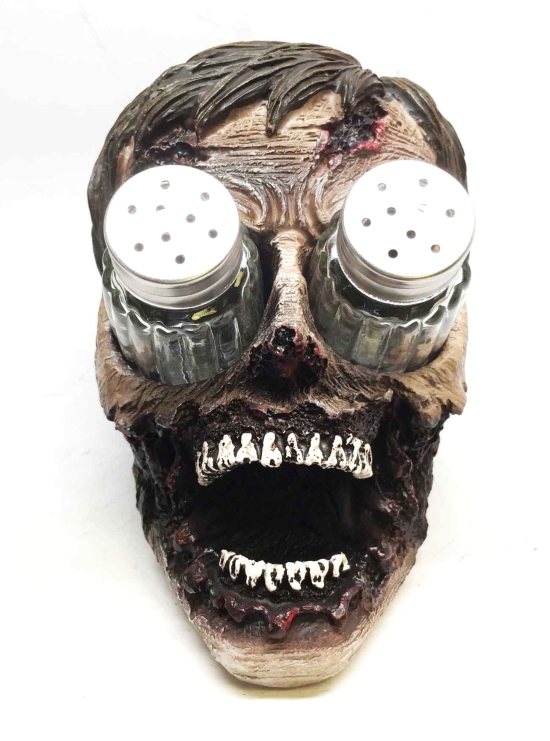 zombie head salt pepper shaker set