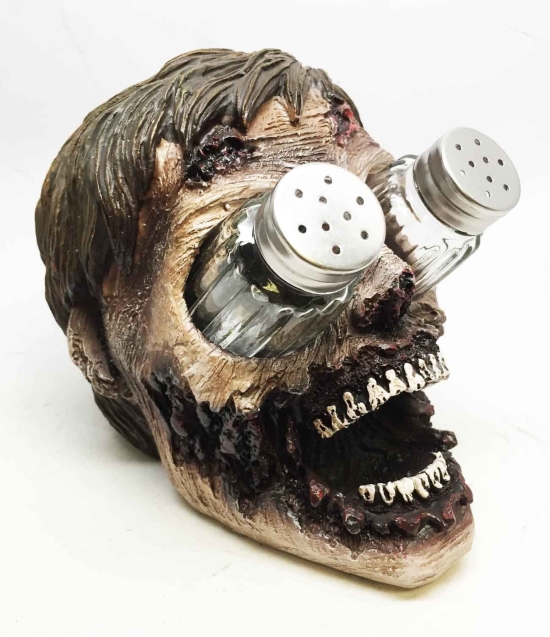zombie head salt pepper shaker set