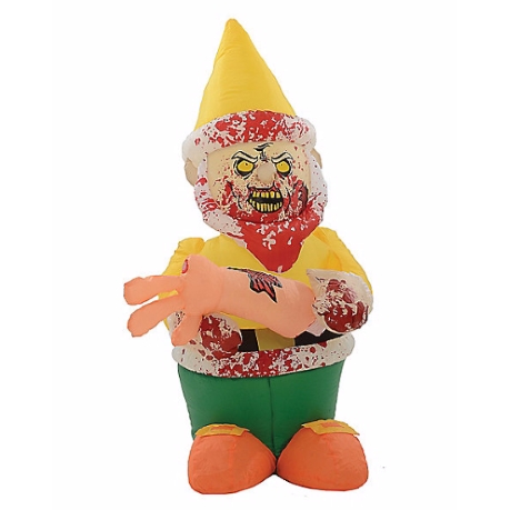 Yellow Zombie Gnome Inflatable Zombie Decoration