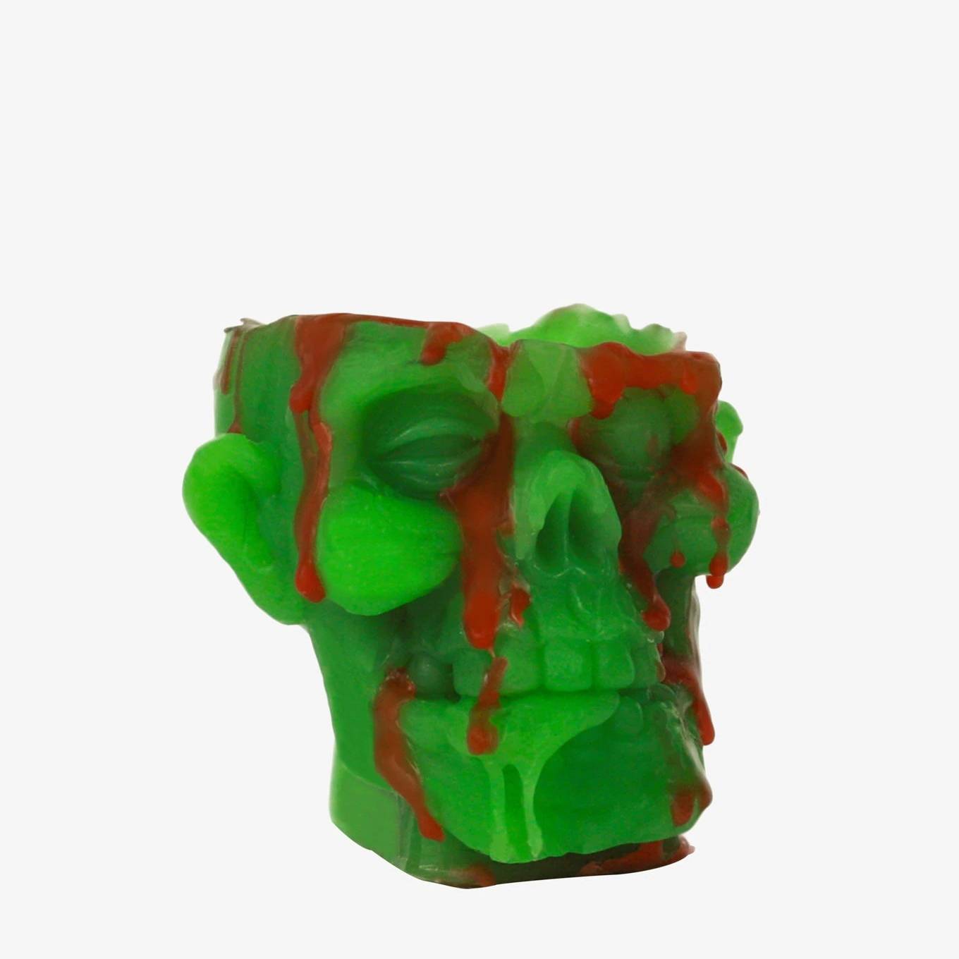 Bleeding Zombie Head Candle Melted