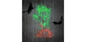 LED zombie hand shown lit at night