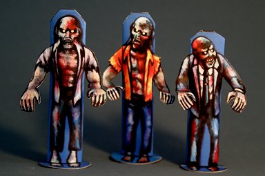3 simple basic paper zombie models