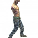 Michonne's pet zombie figure review Threezero green pet right side view