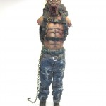 Michonne's pet zombie figure review Threezero green pet front view