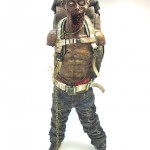 Michonne's pet zombie figure review Threezero red pet front view