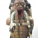 Closeup Red Michonne's Pet Zombie Threezero review