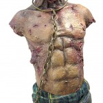 Michonne's Pet Zombie Green Threezero review torso details closeup