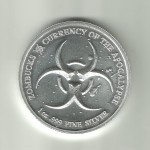 Scan of reverse side of Zombucks The Barber bullion round