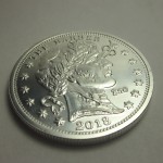 Closeup angle photo of the Zombucks Barber round
